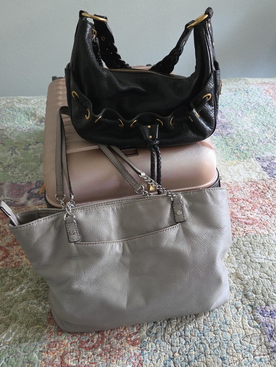 Michael Kors Handbags - Black Drawstring Shoulder Bag & Gray Leather Tote - Set of Two Michael Kors Bags